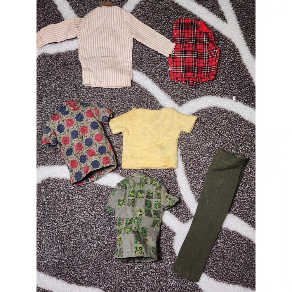 Vintage Ken Doll Clothing Lot 1960s Mattel Tagged Shirts Vest Pants Barbie